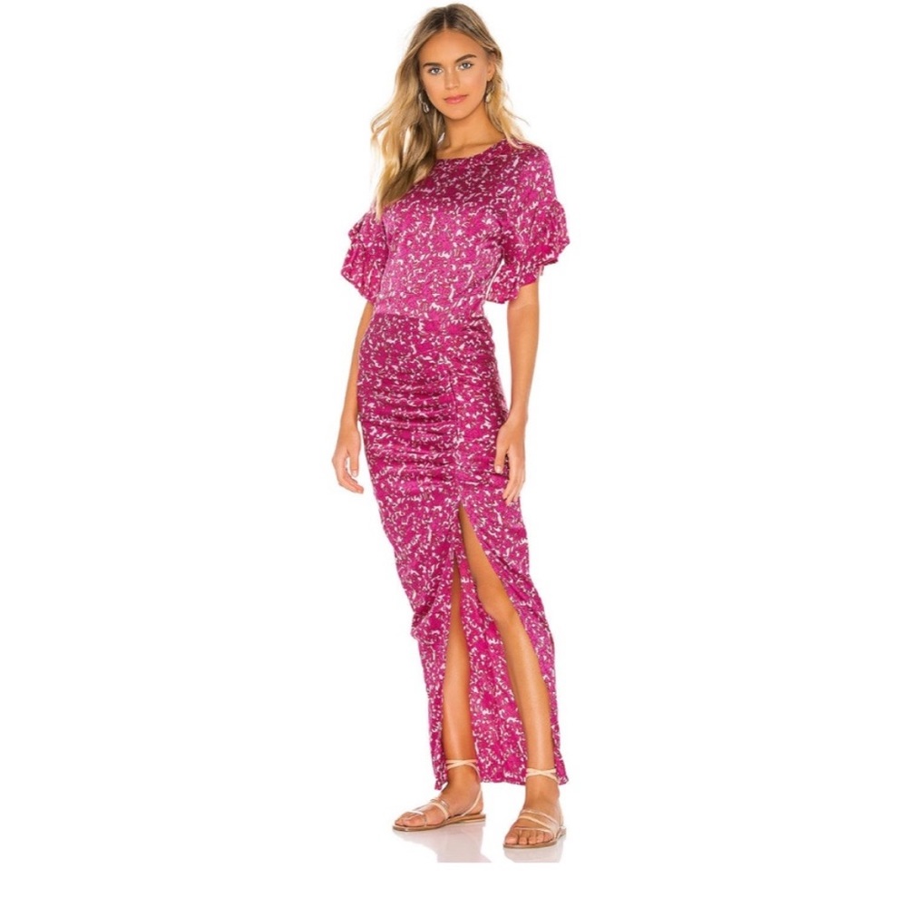Acacia silk midi-long dress